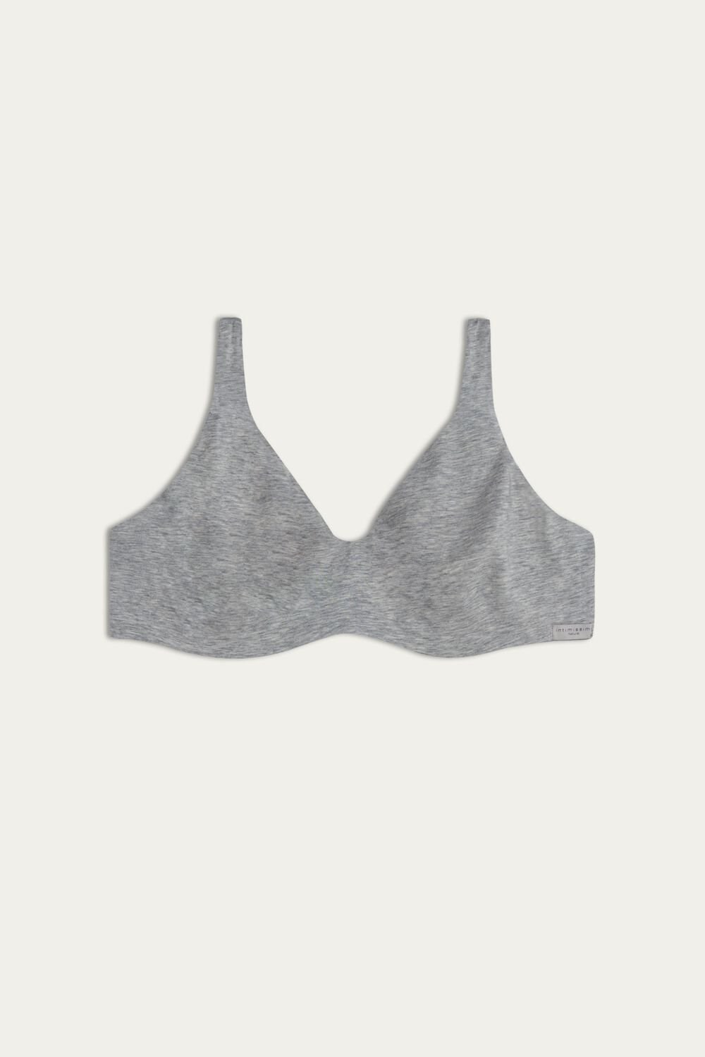 Intimissimi Greta Balconette Bra in Cotton Grey - 031 - Light Heathered Grey | 8520CAIZK