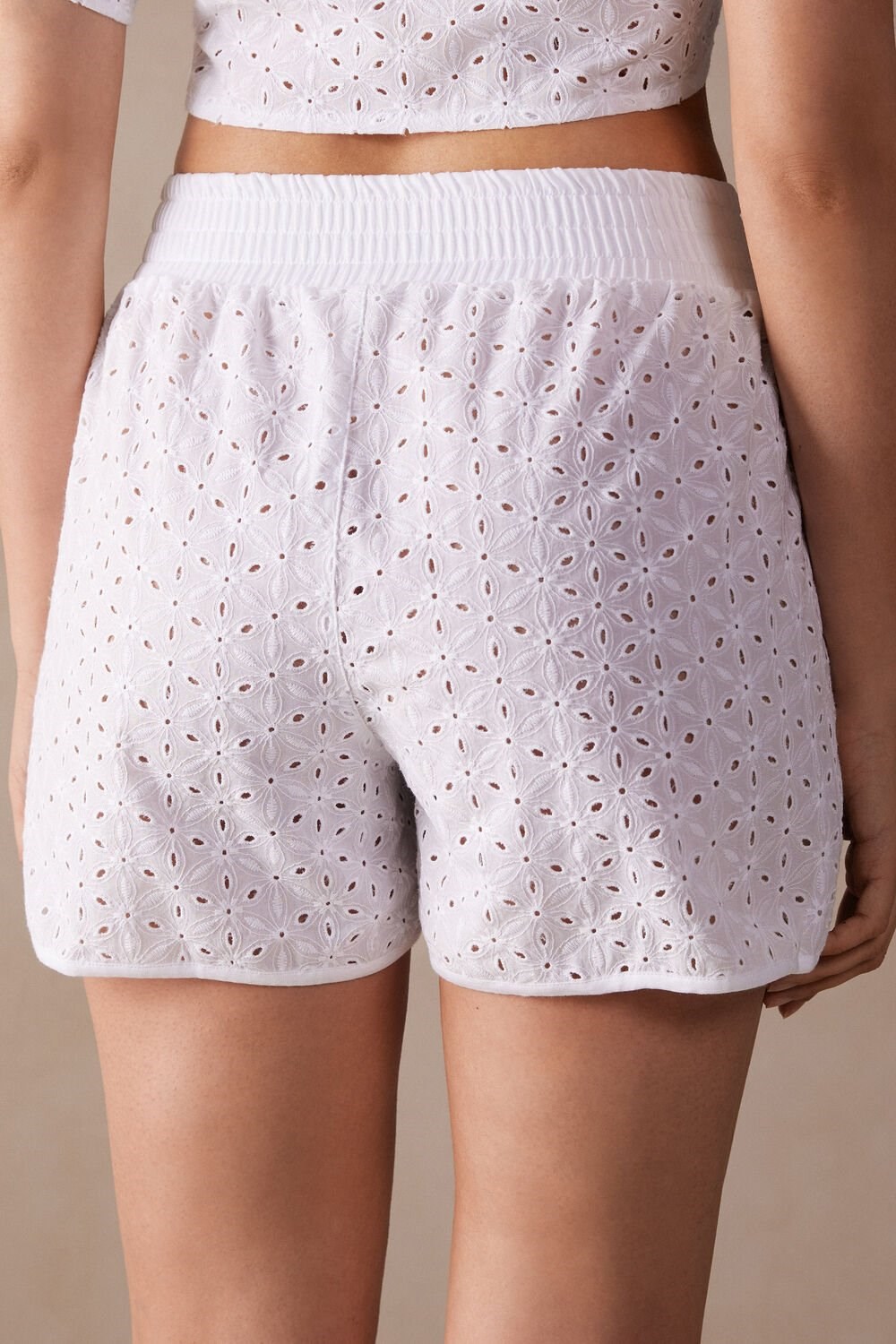 Intimissimi Hello Sunshine Sangallo Lace Shorts White - 001 - White | 0983YWUTZ