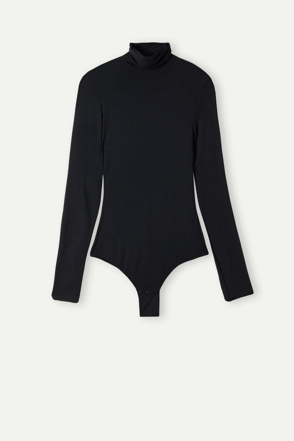 Intimissimi High Collar Bodysuit in Modal Ultralight with Cashmere Black - 019 - Black | 6389LAXOT