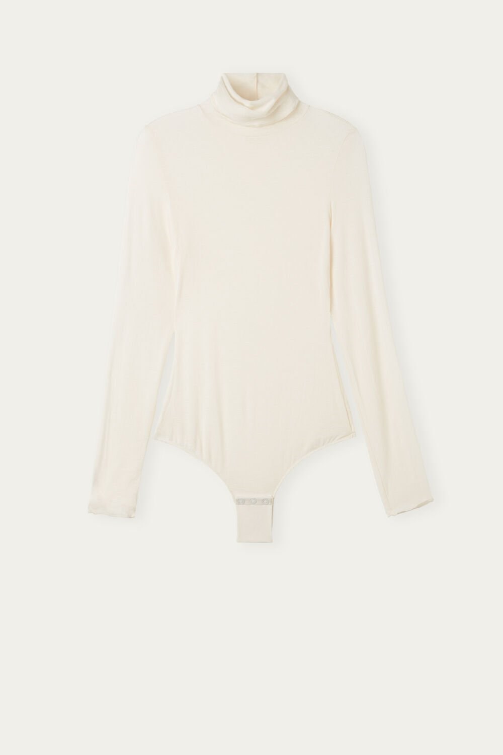 Intimissimi High Collar Bodysuit in Modal Ultralight with Cashmere 231i - Vanilla | 6942NPSCL