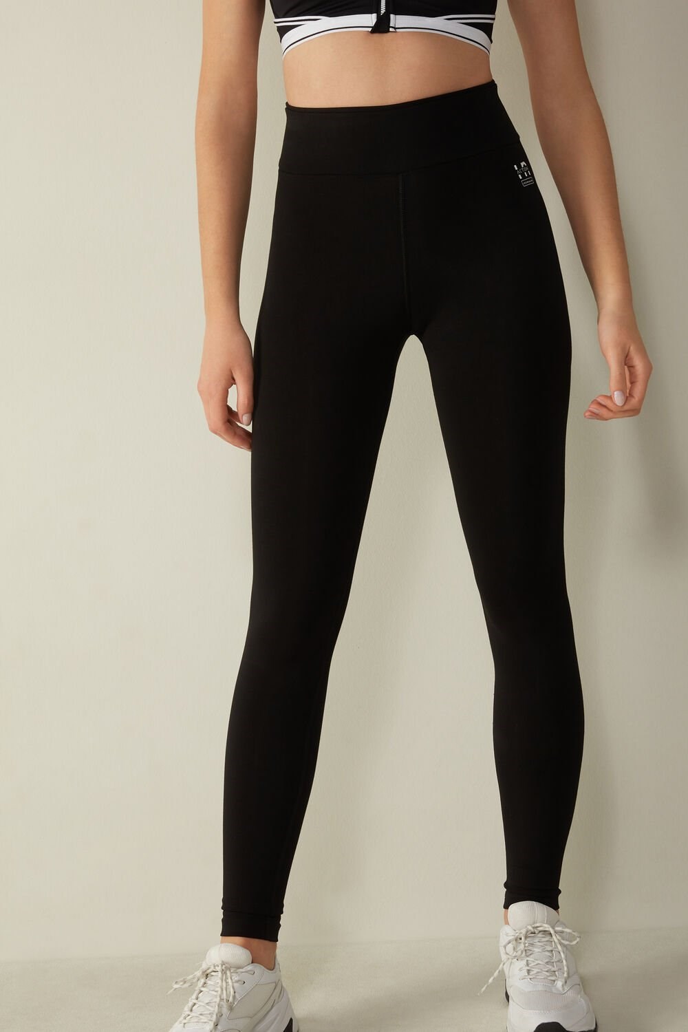 Intimissimi In Action Leggings in Organic Stretch Cotton Black - 019 - Black | 0148TAFRQ