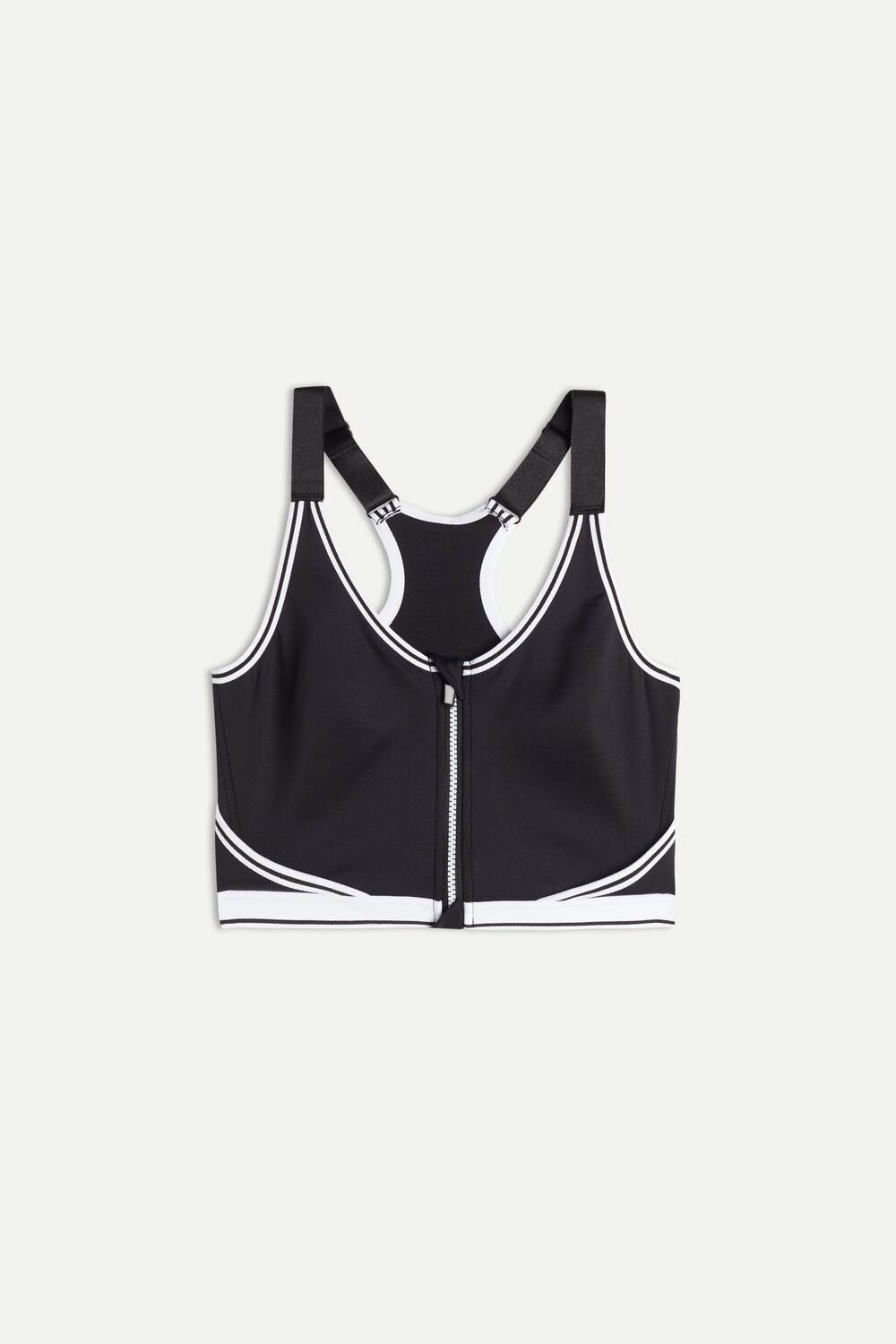 Intimissimi In Action Zip Bra with Supima® Cotton Lining Black - 661i - Black / White | 7140JPOXV