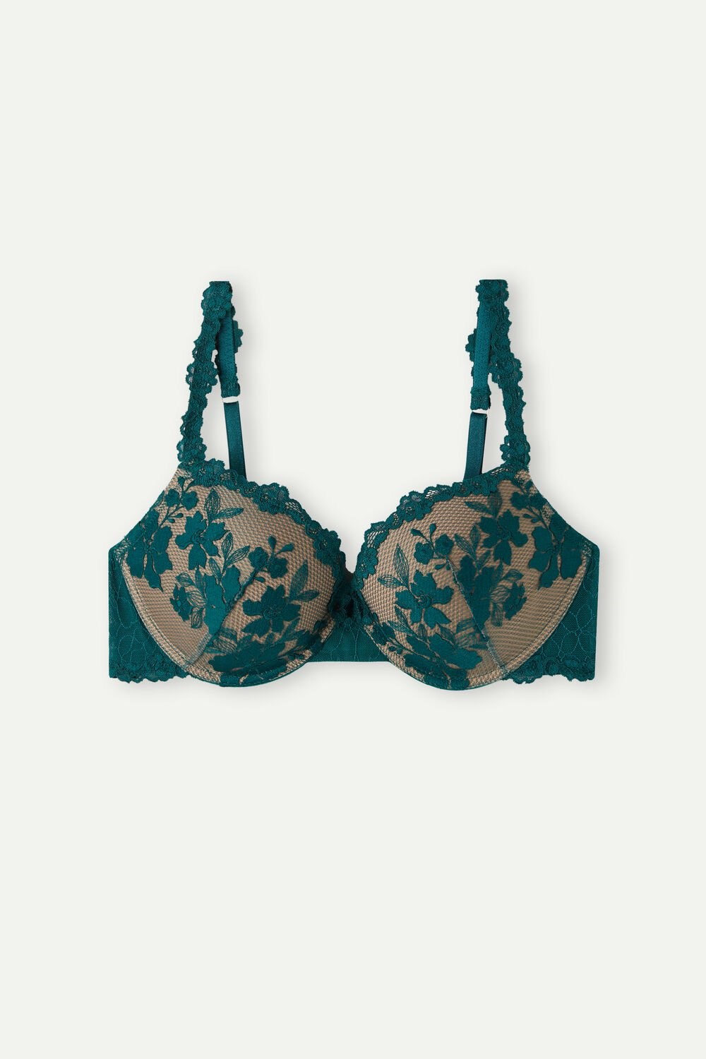 Intimissimi In Full Bloom Elettra Super Push-up Bra Green - 4572 - Evergreen | 9458TLRWS