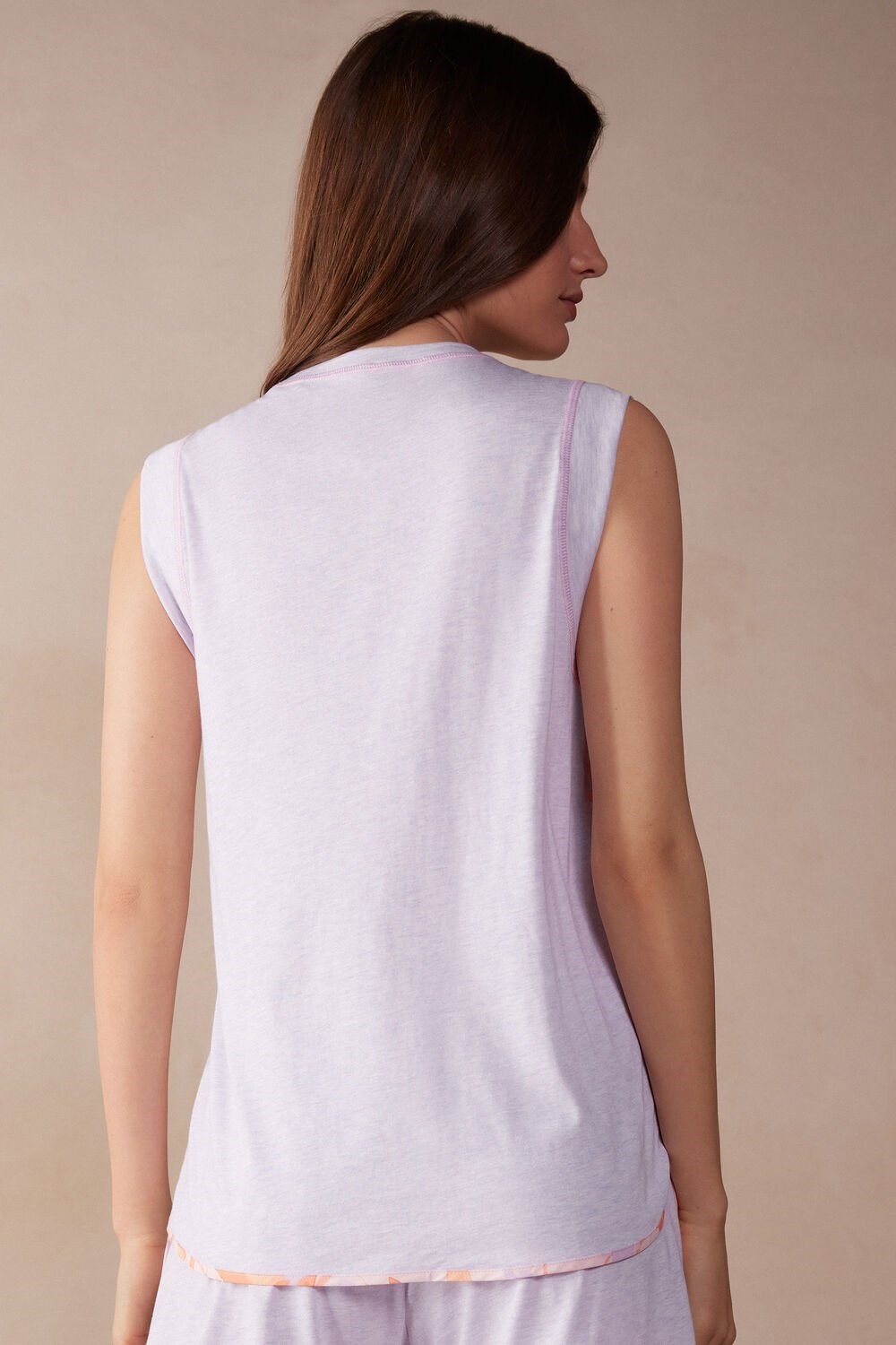 Intimissimi Iris and Apricot Ultrafresh Supima® Cotton Tank Top Violet - 3059 - Bianco | 9645DJPUH