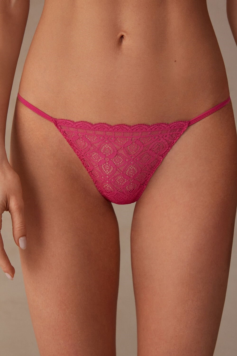 Intimissimi Lace String Thong Pink - 206j - Valentine Pink | 6245LMZPB