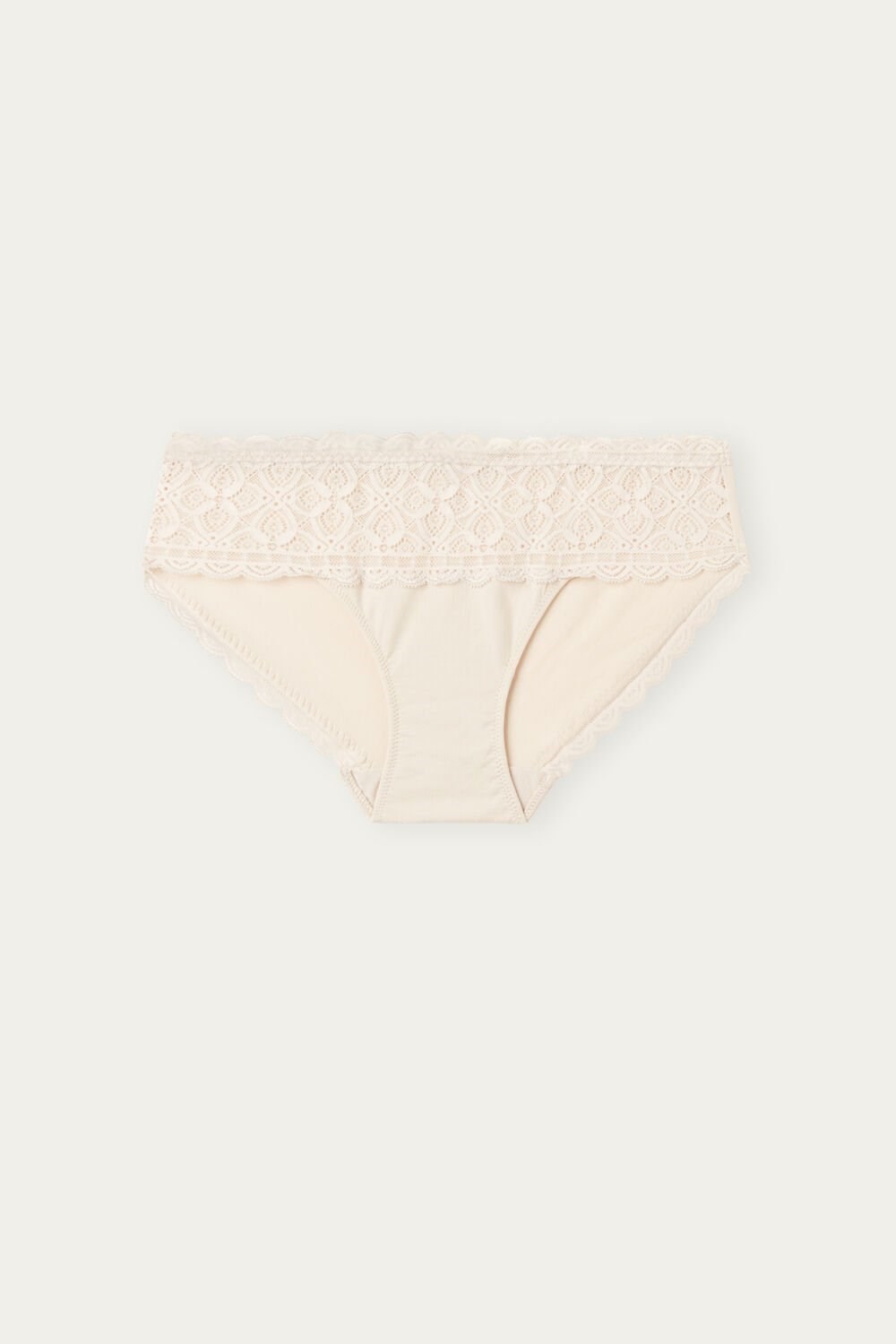 Intimissimi Lace and Cotton High Rise Panties Natural - 2280 - Silk Pink | 8240FXVGM