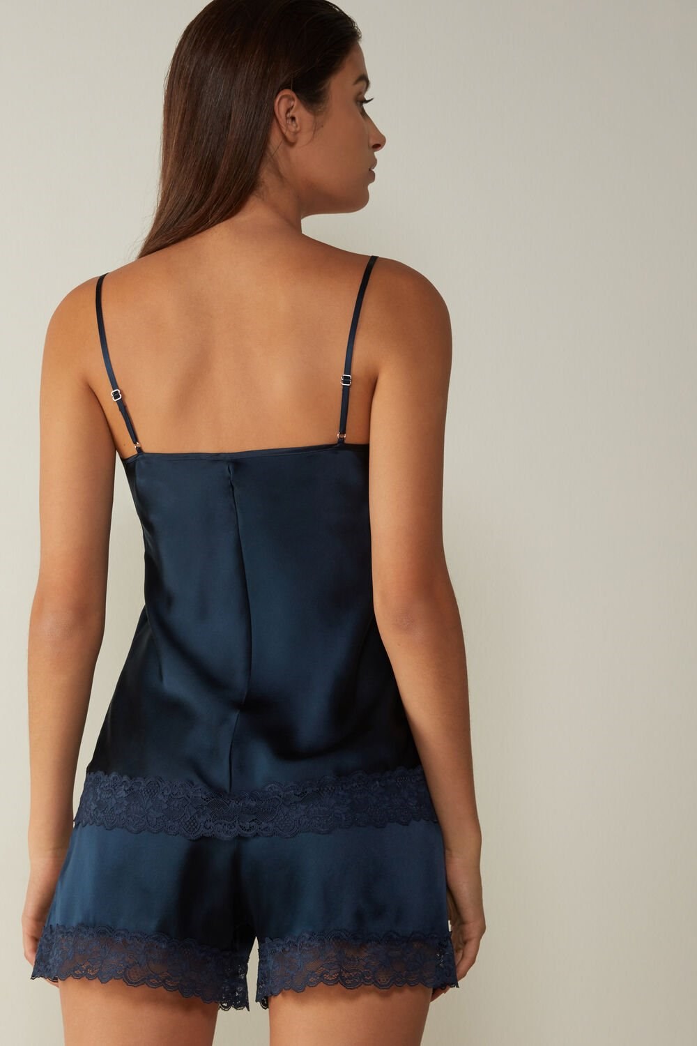 Intimissimi Lace and Silk Top Blue - 1467 - Intense Blue | 9730YRVMJ