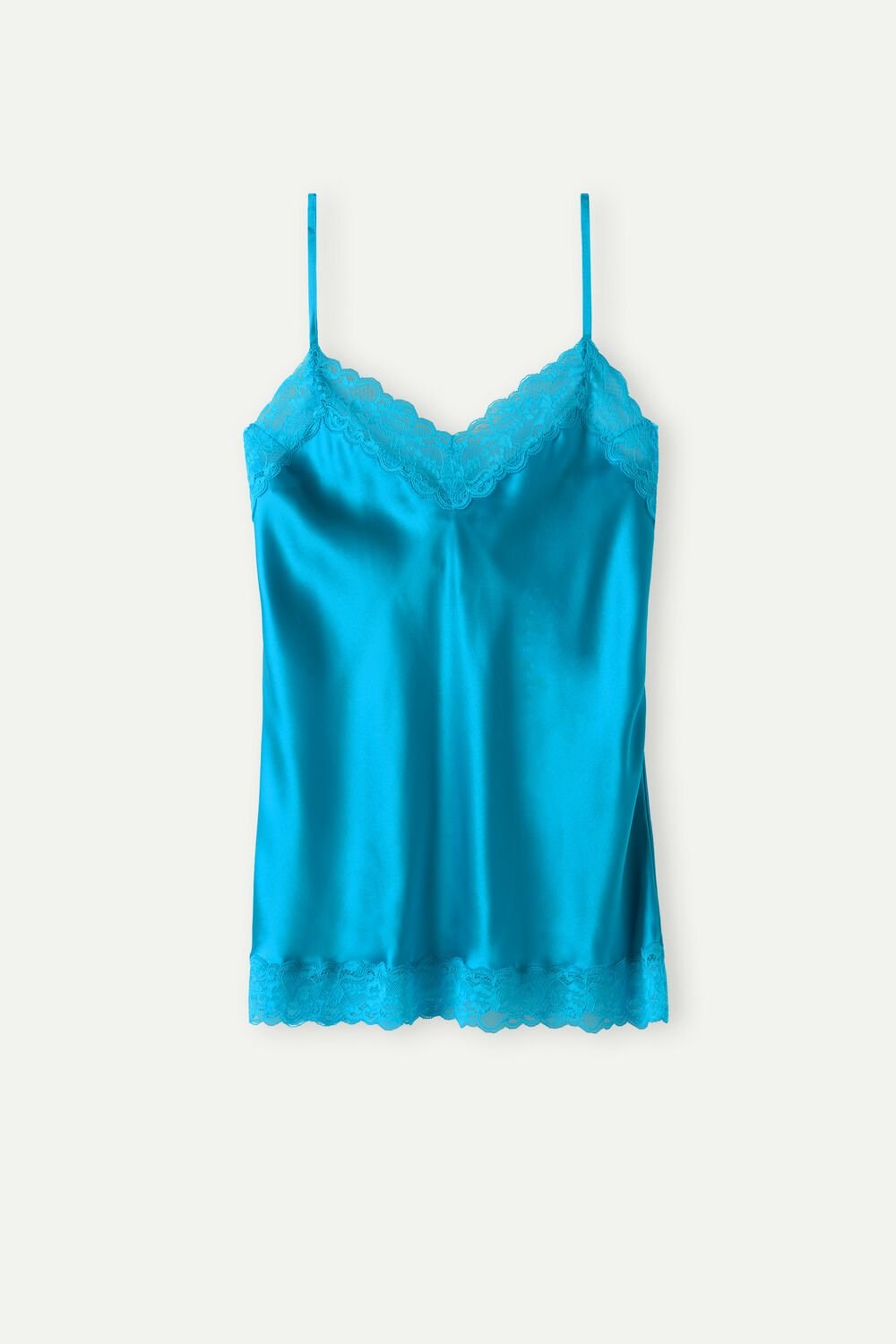 Intimissimi Lace and Silk Top Blue - 210j - Digital Turquoise | 6257QVHUM