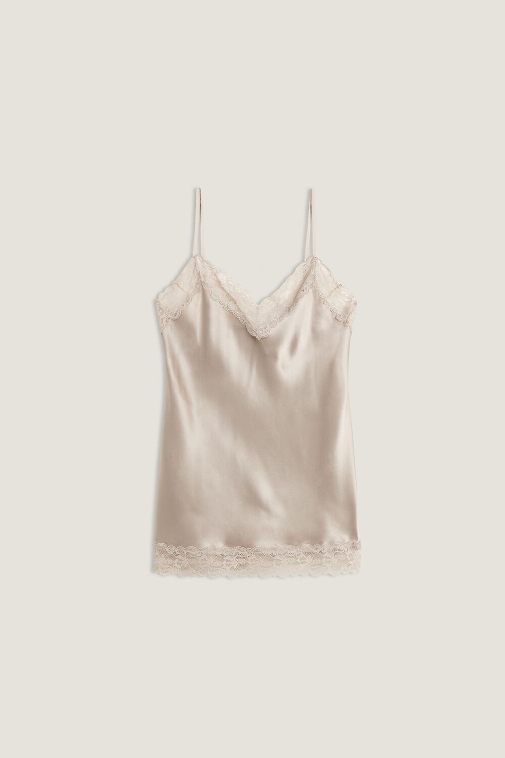 Intimissimi Lace and Silk Top Natural - 651i - Powder Beige | 2836WDJRT