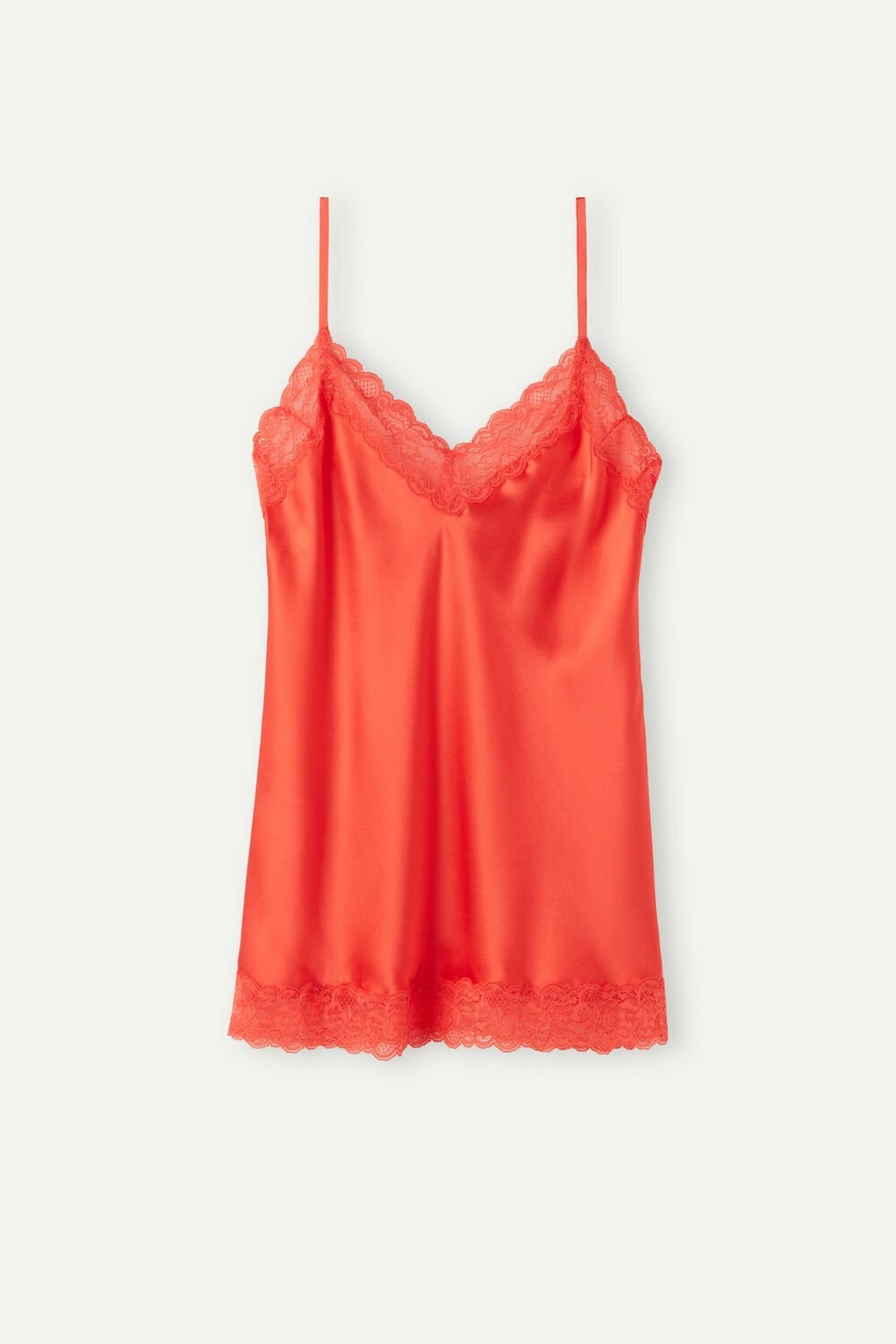 Intimissimi Lace and Silk Top Orange - 219j - Flame Scarlet | 5493JVWZH