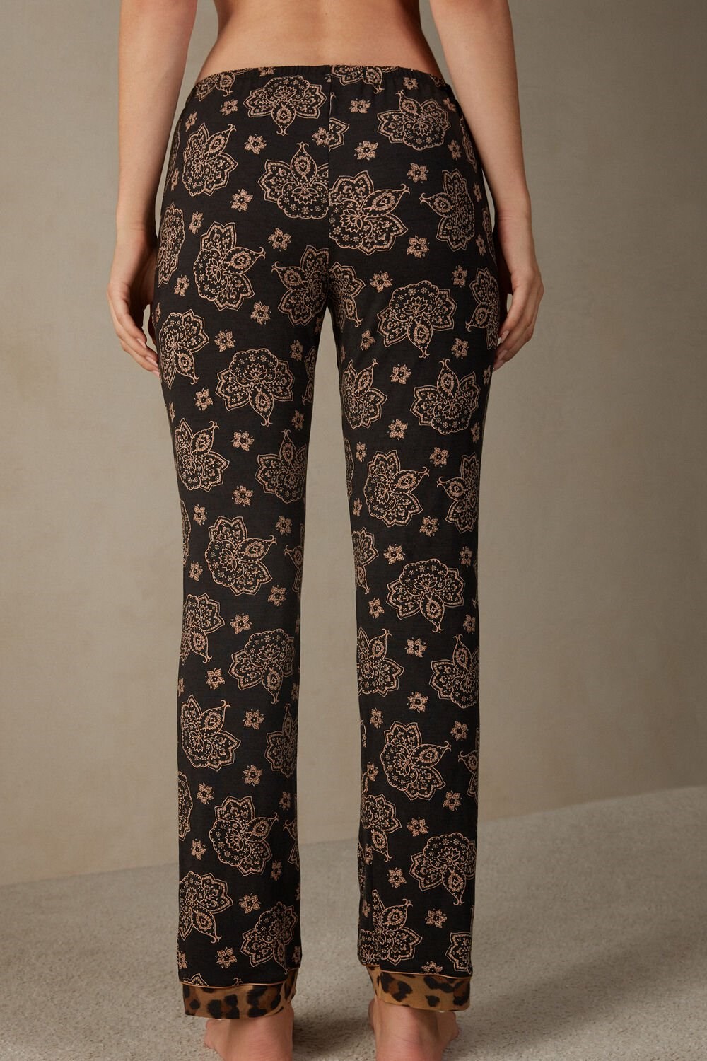 Intimissimi Lady Animalier Modal Pants Print - 146j - Black Paisley / Animal Print | 8903HEJVS