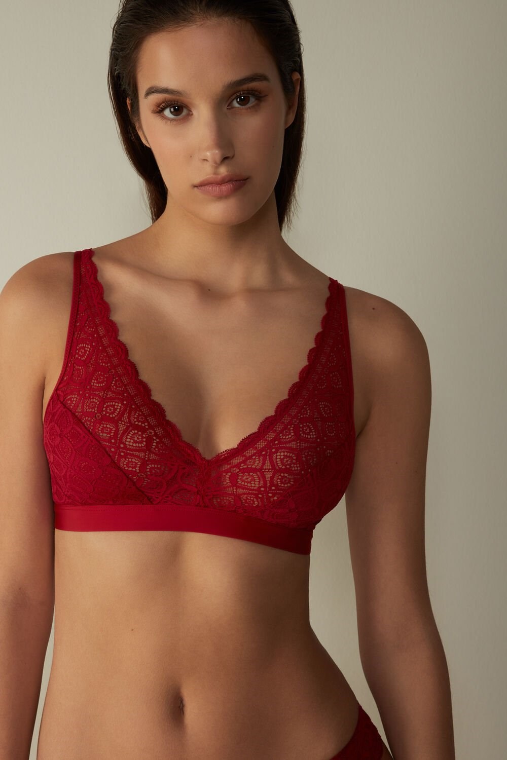 Intimissimi Lara Triangle Bra in Lace Red - 1473 - Red | 7054DPRWJ