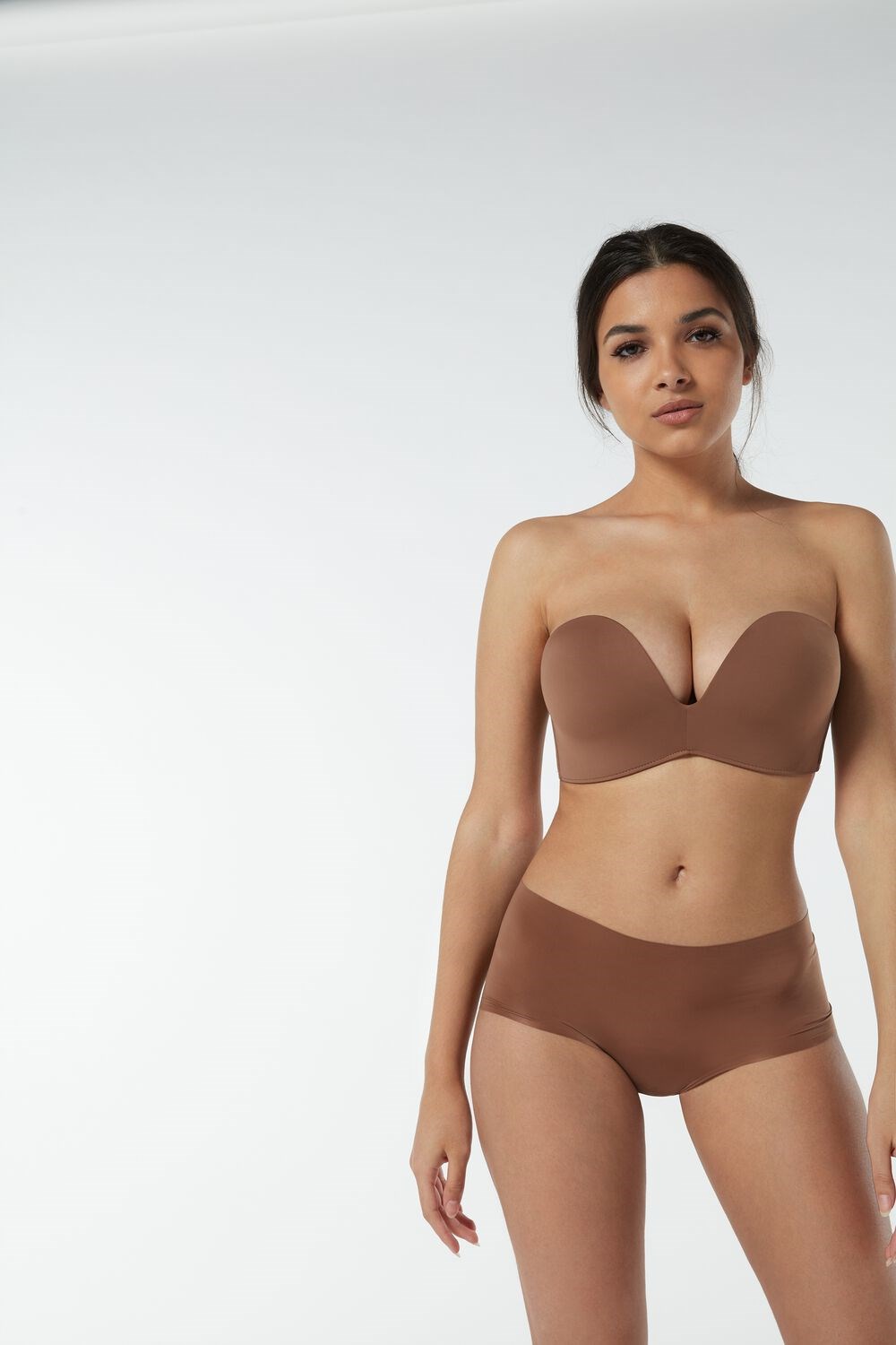 Intimissimi Laura Microfiber Bandeau Bra Natural - 502i - Dark Beige | 2168ACYFE