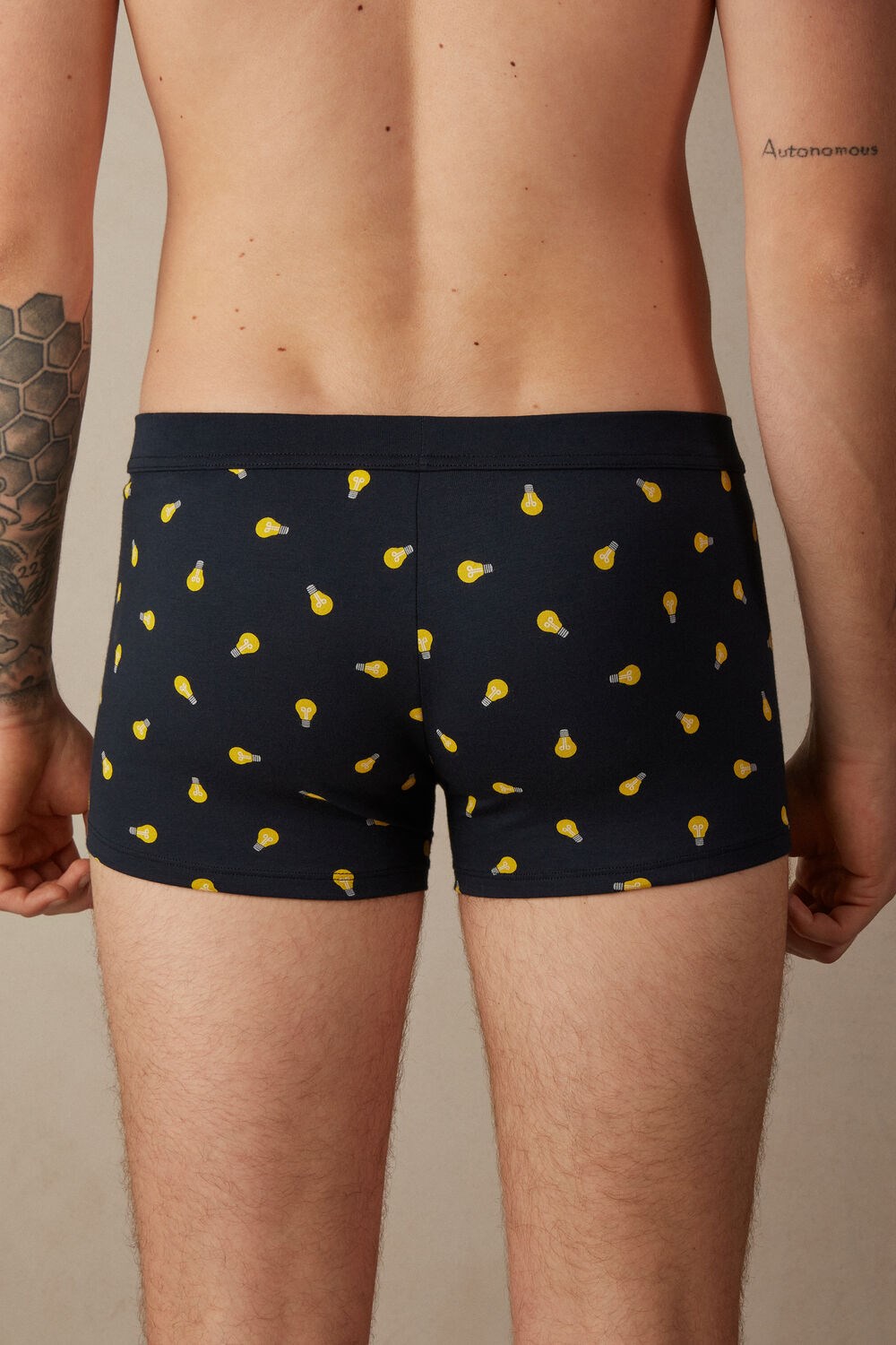 Intimissimi Light Bulb Boxers in Stretch Supima® Cotton Blue - 177j - Midnight Blue Light Bulb Print | 0961DQZWE