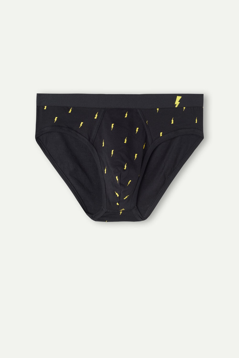 Intimissimi Lightning Bolt Briefs in Stretch Supima® Cotton Black - 197j - Black Lightning Print | 5324WESYR