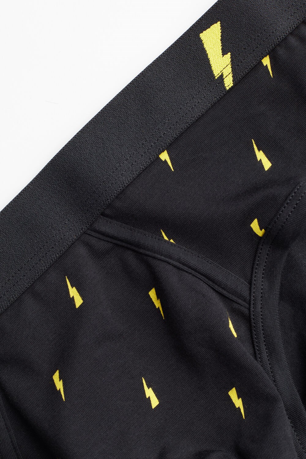 Intimissimi Lightning Bolt Briefs in Stretch Supima® Cotton Black - 197j - Black Lightning Print | 5324WESYR