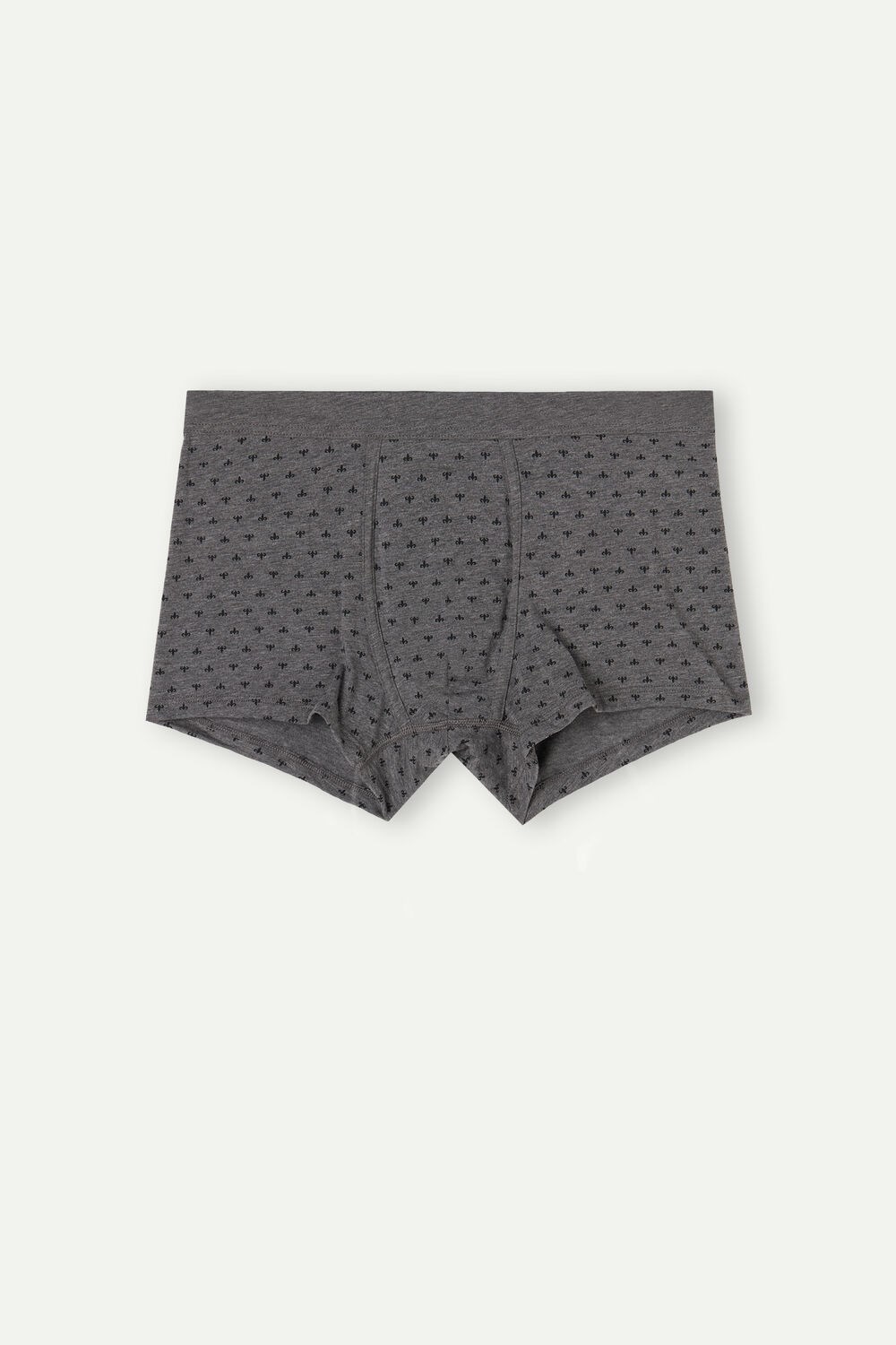 Intimissimi Lily Boxers in Stretch Supima® Cotton Grey - 068j - Graphite Grey Heather Lily Print | 5079UHMTC