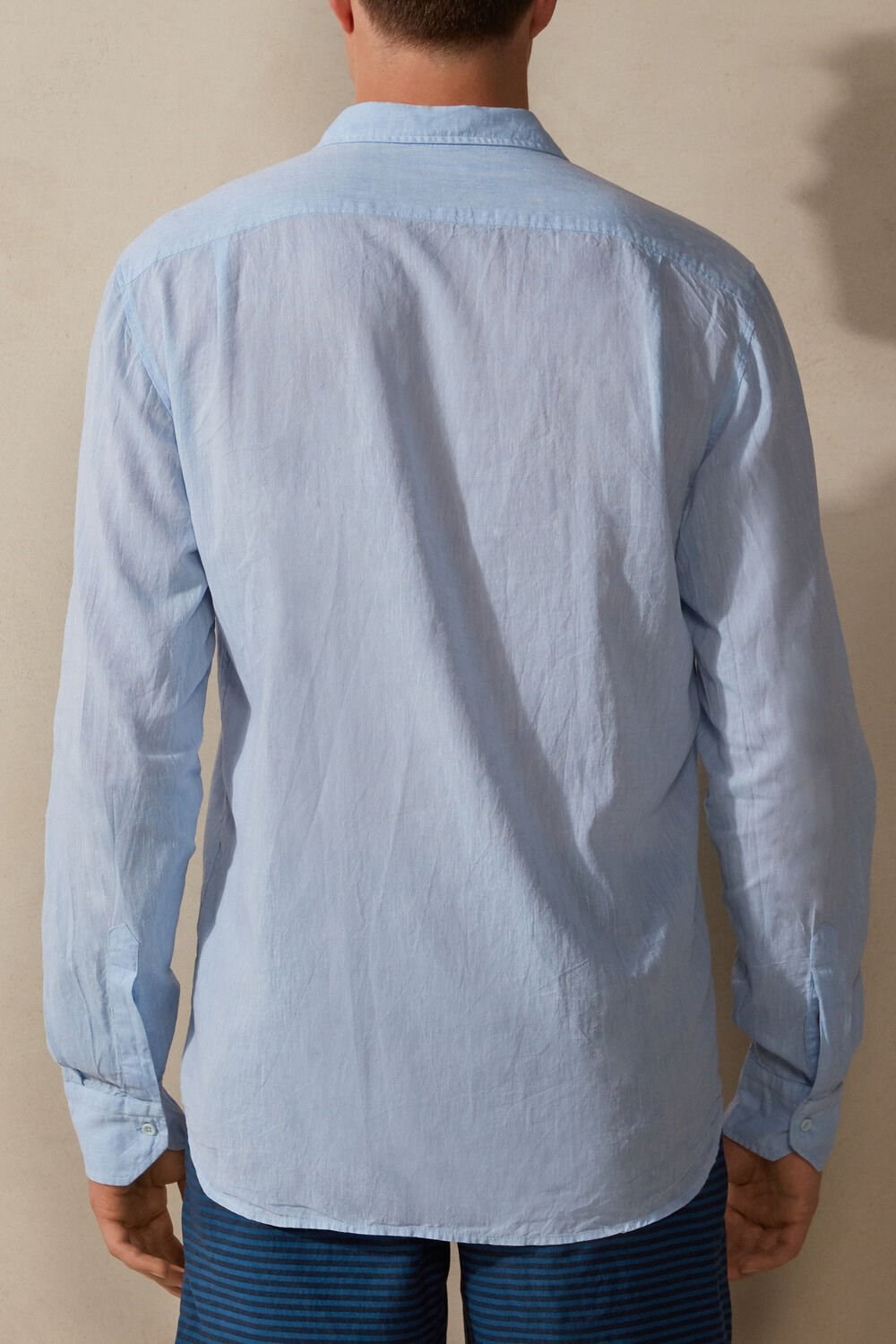 Intimissimi Linen and Cotton Shirt Light Blue - 979i - Light Blue | 9358RFEWY