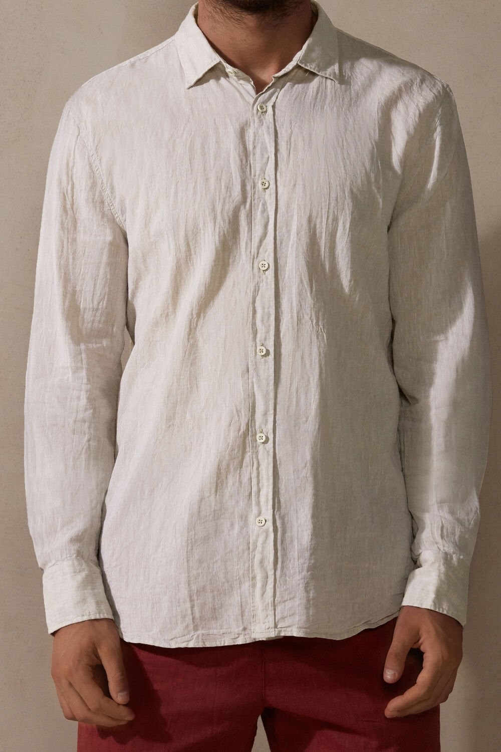 Intimissimi Linen and Cotton Shirt Natural - 917i - Linen White | 5814MWAYT