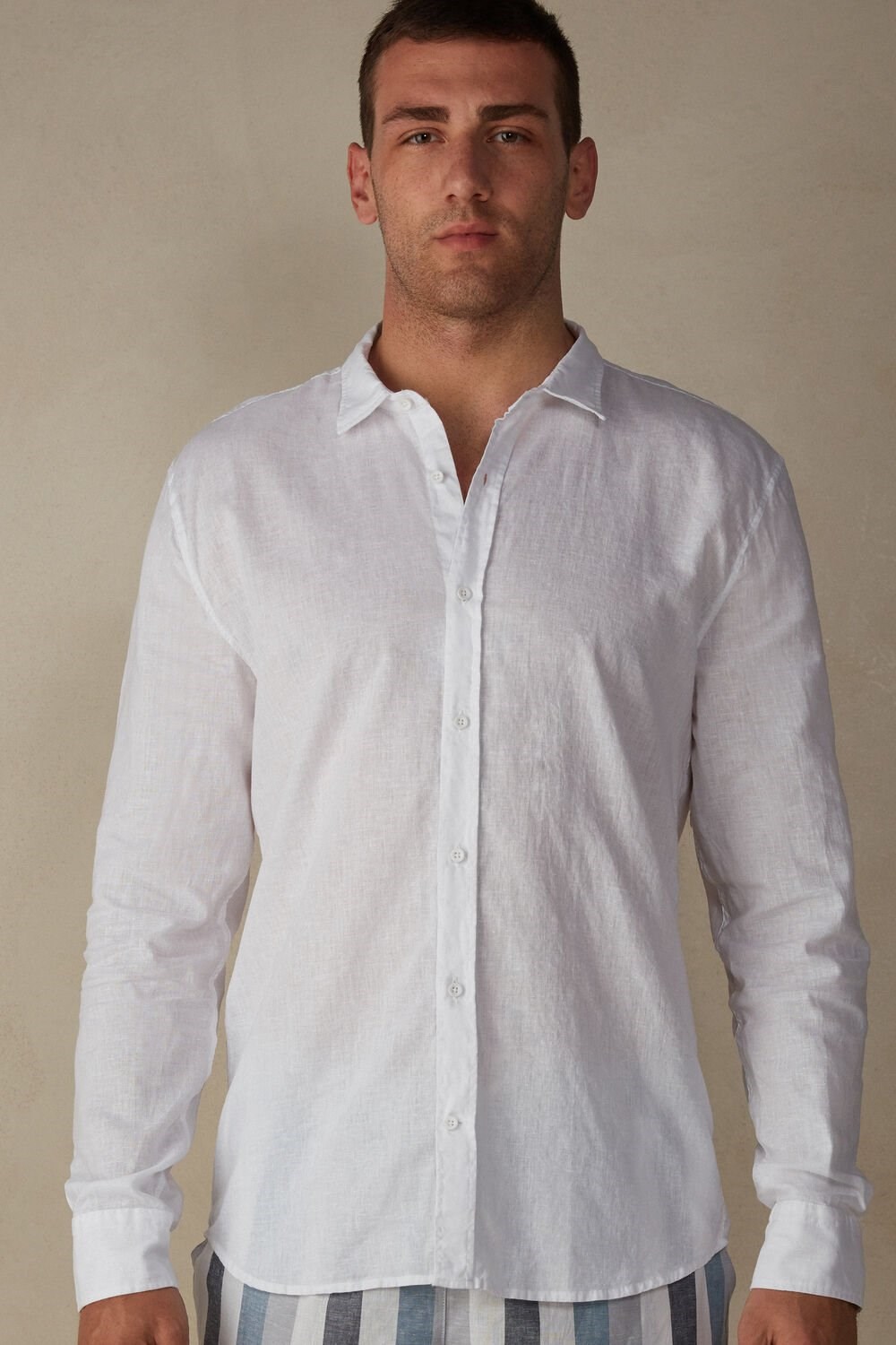 Intimissimi Linen and Cotton Shirt White - 001 - White | 2073ZLEVF