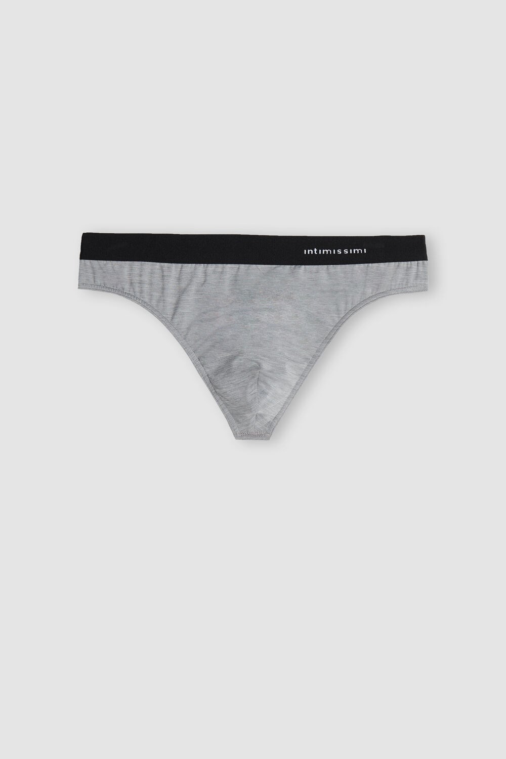 Intimissimi Logo Detailed Microfiber Thong Pale Grey - 9958 - Light Grey Blend | 5417BWPVS