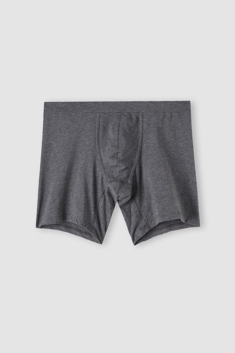 Intimissimi Long Boxers in Stretch Supima® Cotton Dark Grey - 5227 - Heathered Graphite Grey | 4716JCVDA