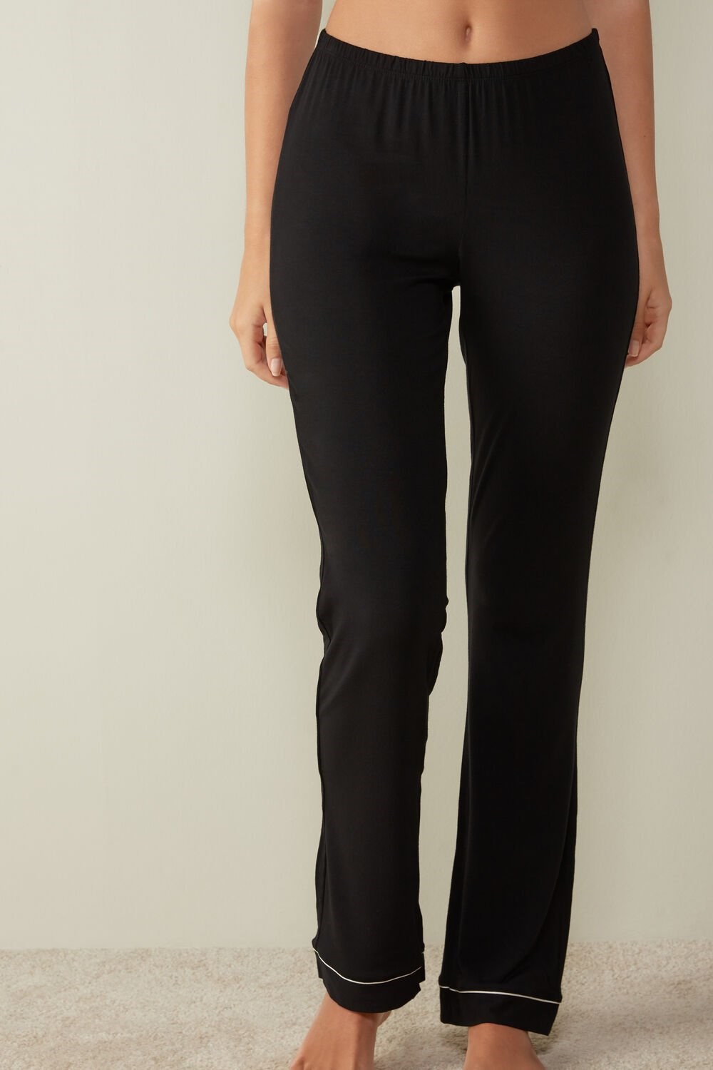 Intimissimi Long Micromodal Trousers Black - 019 - Black | 0793KDIZO