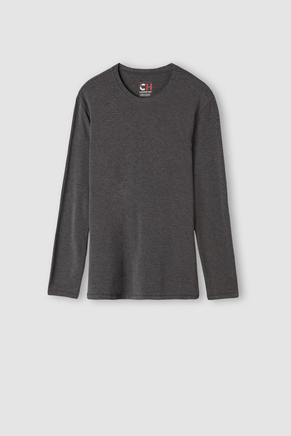 Intimissimi Long-Sleeve Modal-Cashmere Top Dark Grey - 5227 - Heathered Graphite Grey | 0692MKCPJ