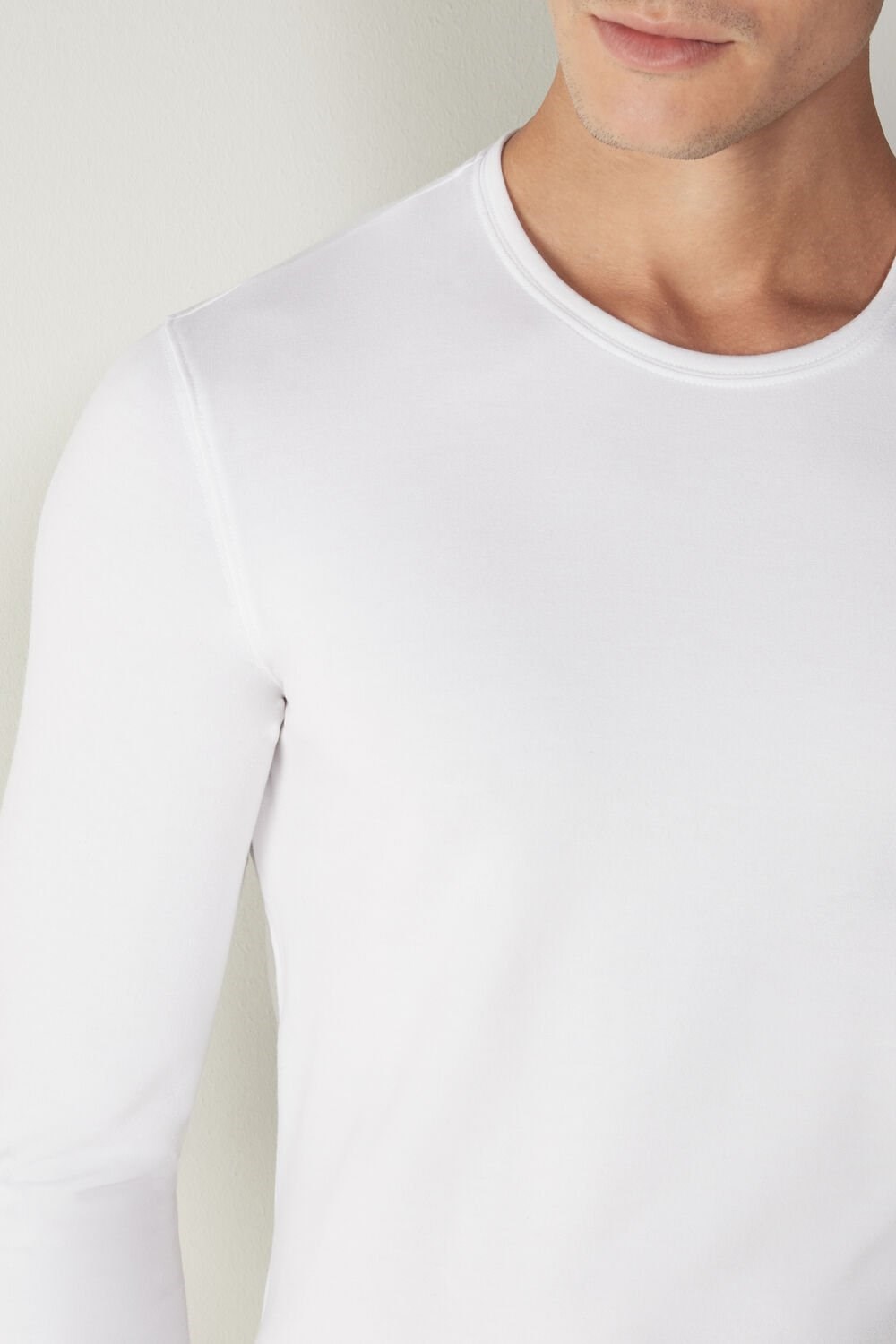 Intimissimi Long-Sleeve Modal-Cashmere Top White - 001 - White | 8259SWVPB