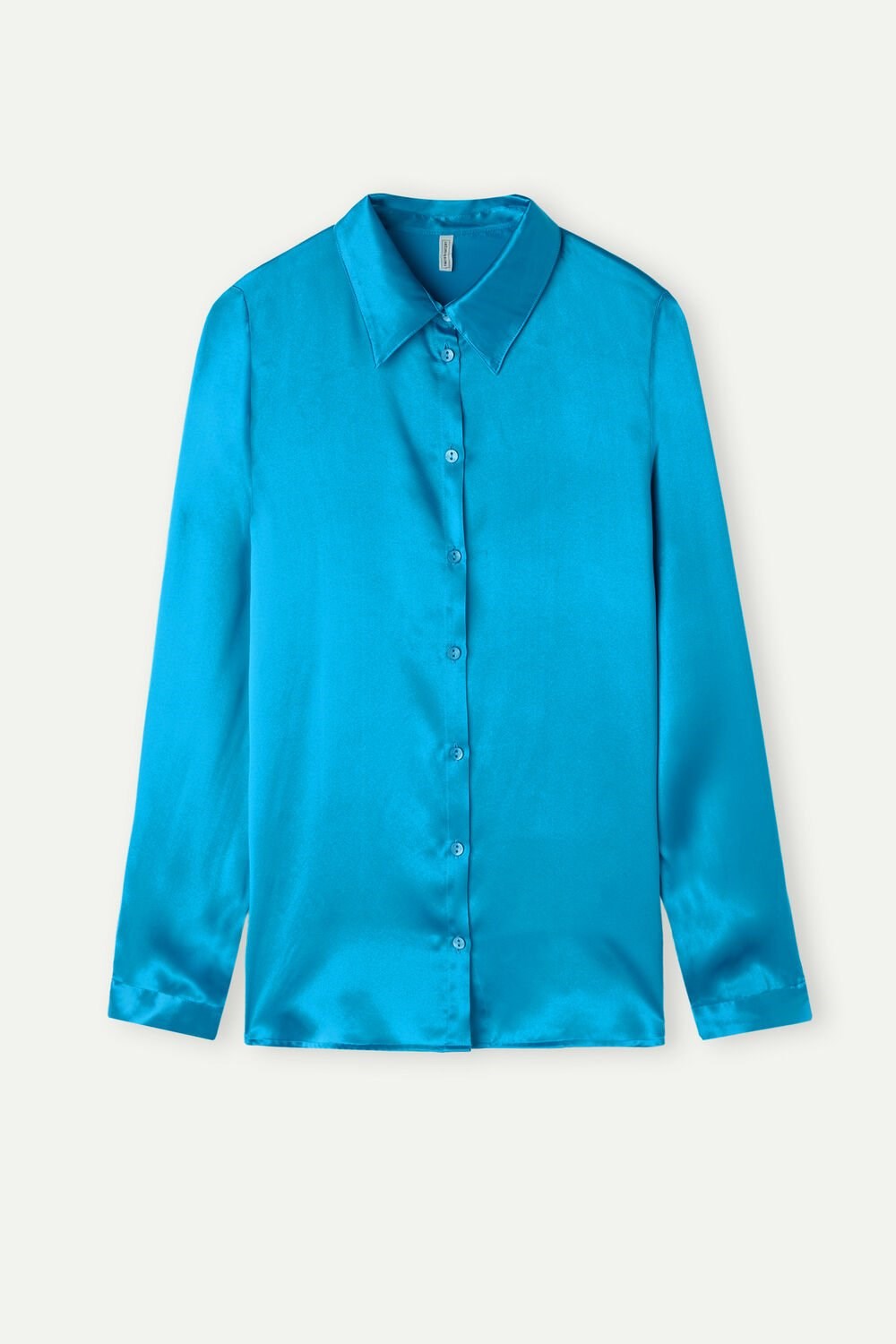 Intimissimi Long Sleeve Silk Shirt Blue - 210j - Digital Turquoise | 3615MHEFN