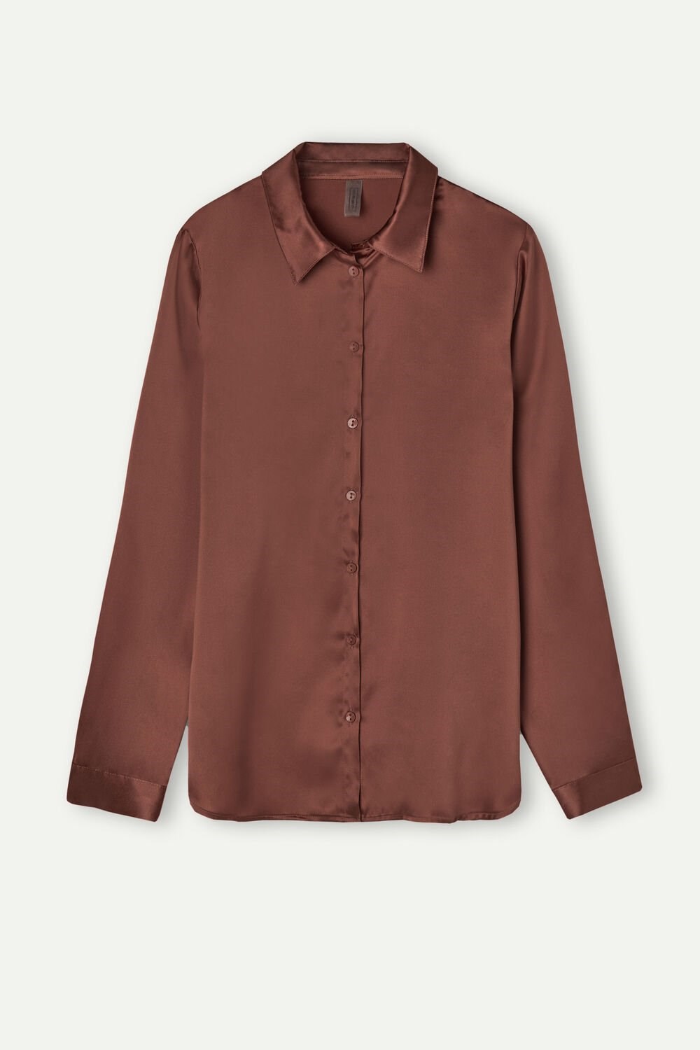 Intimissimi Long Sleeve Silk Shirt Brown - 002j - Nutmeg Brown | 9426KRCLI