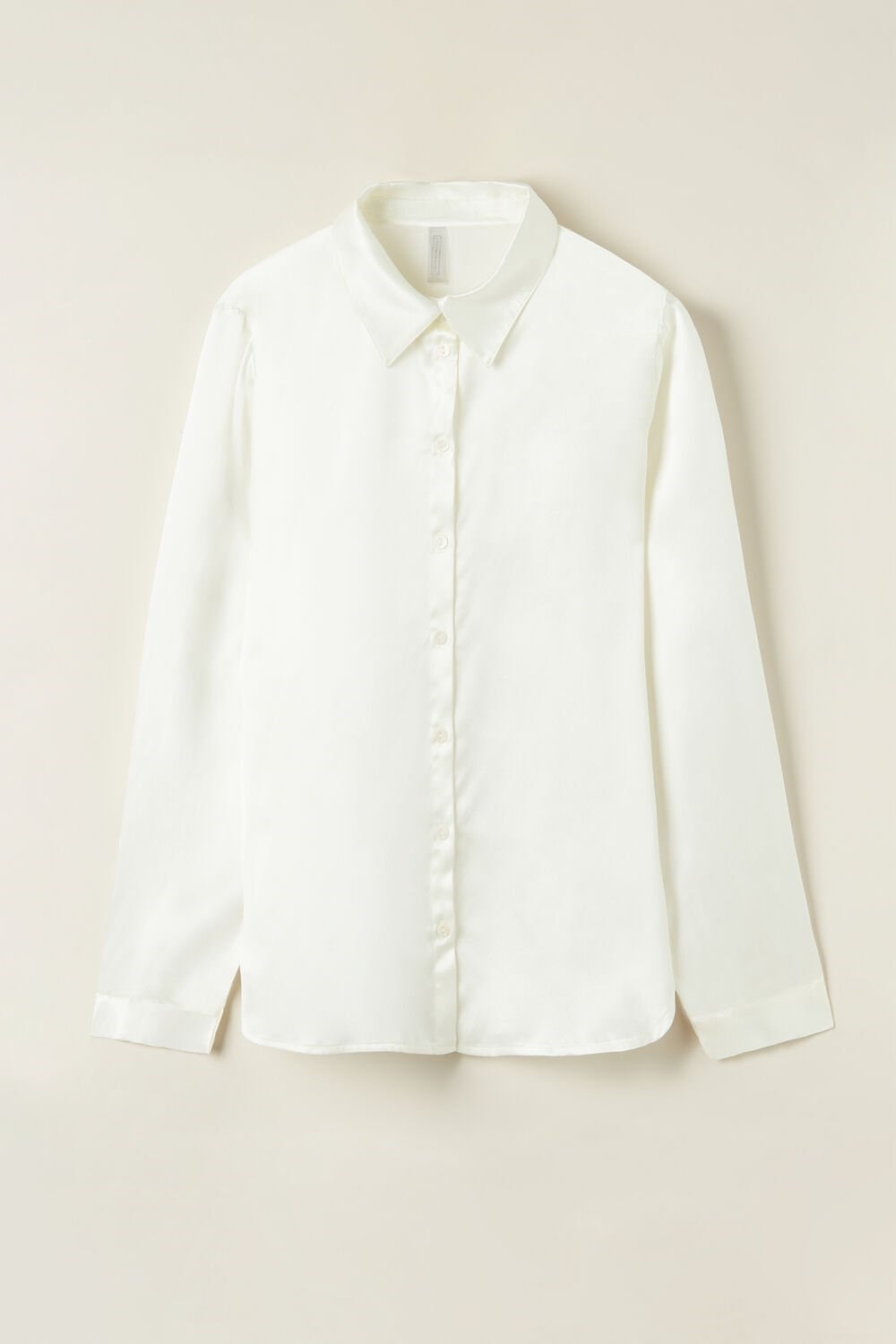 Intimissimi Long Sleeve Silk Shirt Ivory - 2127 - Talc White | 2491KLQUD