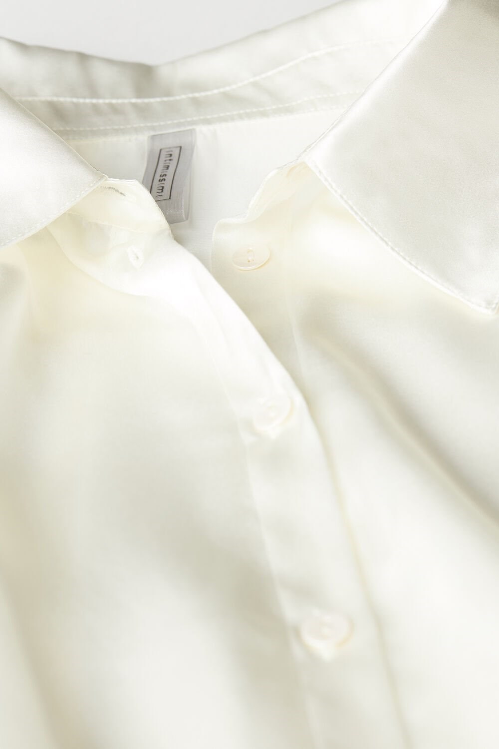 Intimissimi Long Sleeve Silk Shirt Ivory - 2127 - Talc White | 2491KLQUD