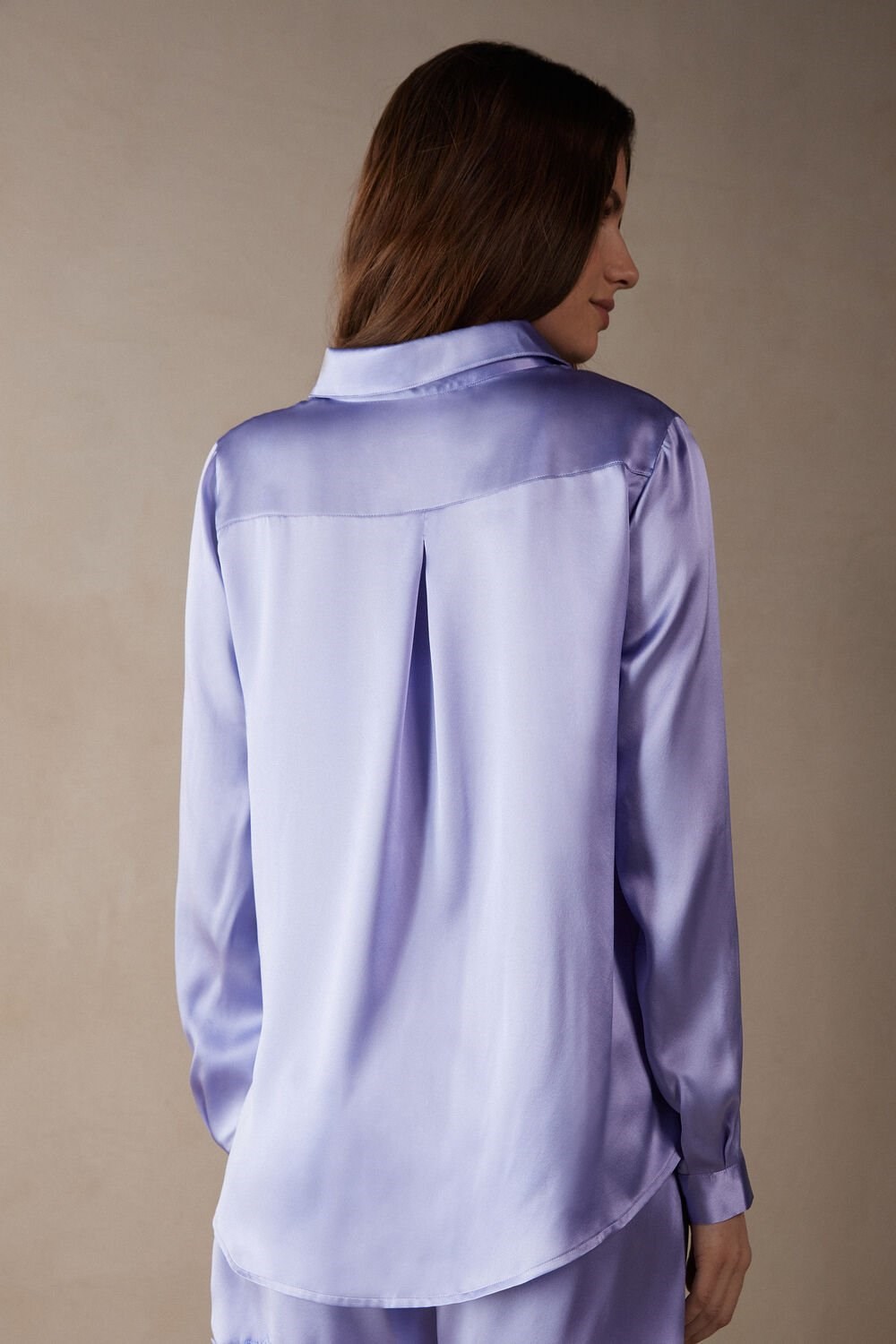 Intimissimi Long Sleeve Silk Shirt Violet - 212j - Sweet Lavender | 1042FDKQB