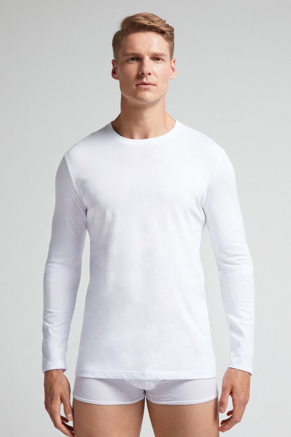 Intimissimi Long-Sleeve Supima® Cotton Top White - 001 - White | 7143HQYUP