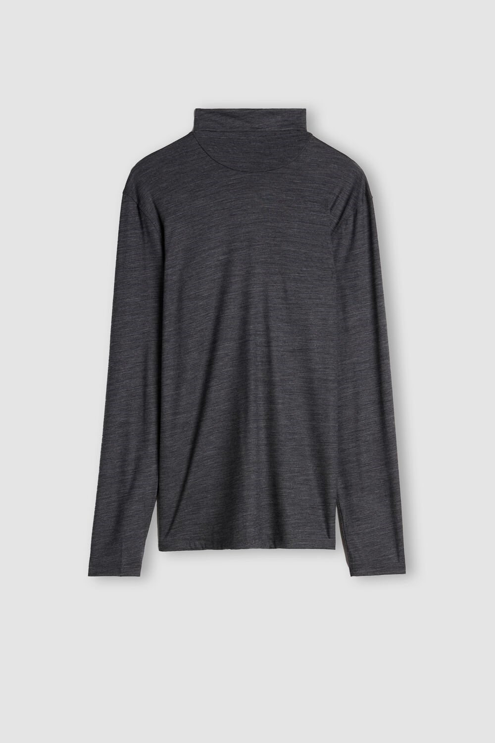 Intimissimi Long-sleeve High-Neck Merino-Wool Top Dark Grey - 7522 - Charcoal Grey Blend | 8207KFJBD