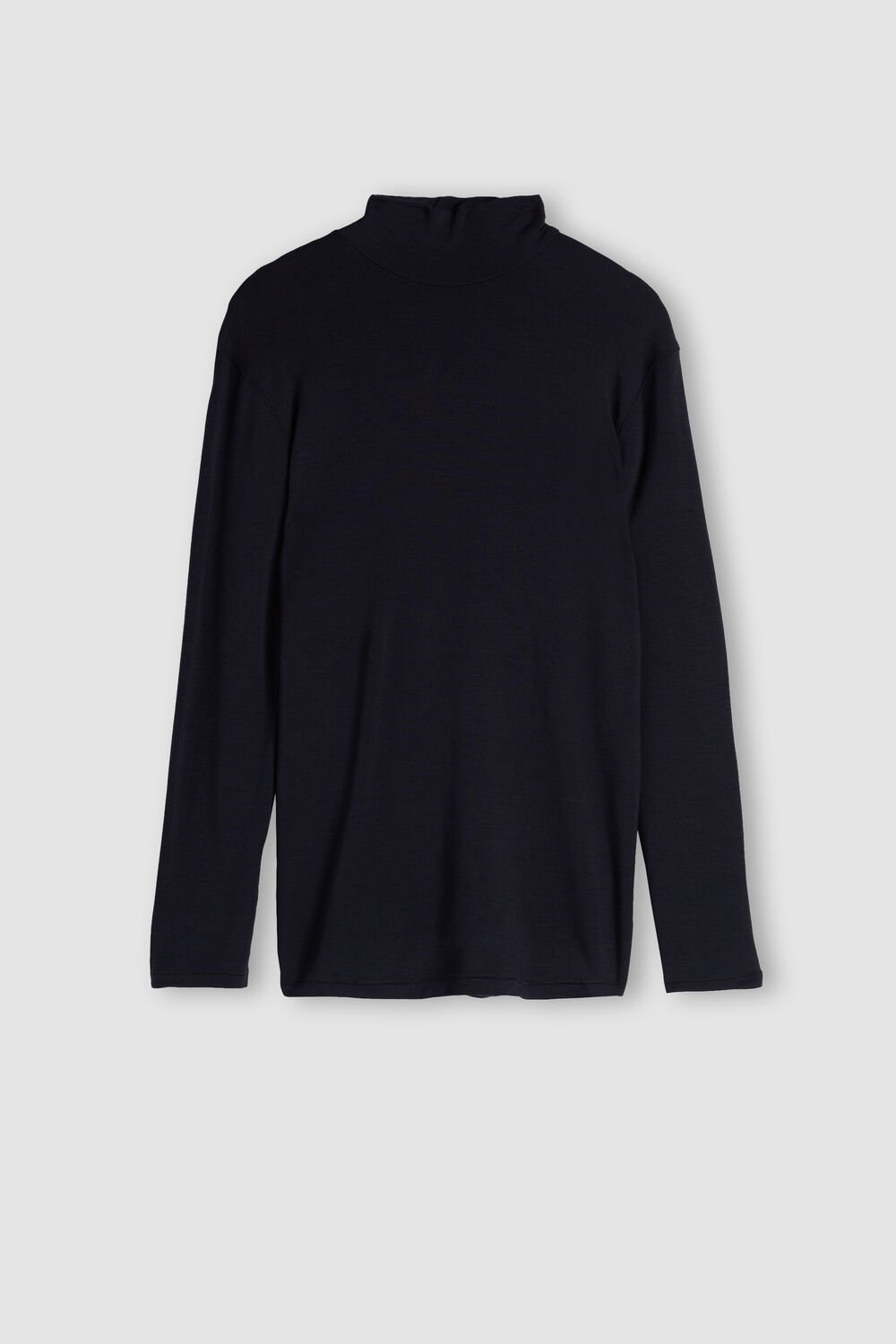 Intimissimi Long-sleeve High-Neck Modal-Cashmere Top Blue - 800 - Midnight Blue | 5729WFJGN