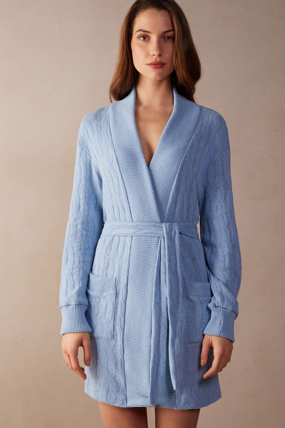 Intimissimi Lost in Fields Braided Robe Light Blue - 7493 - Light Blue | 8219IQACY