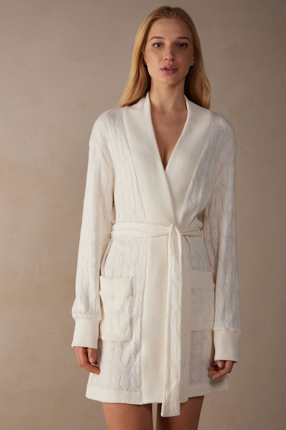 Intimissimi Lost in Fields Braided Robe White - 232j - Talc White | 8527FPLBX