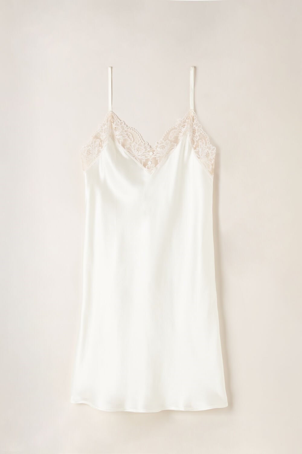 Intimissimi Lovely Day Silk Slip Ivory - 2127 - Talc White | 1479QSXFZ