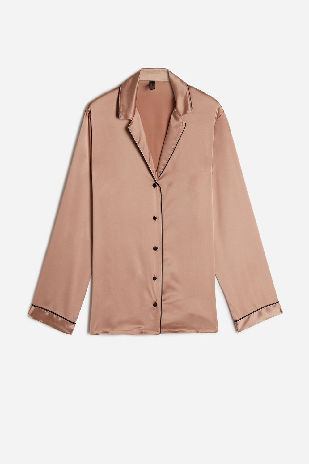 Intimissimi Mannish-Cut Jacket in Silk Satin Natural - 163i - Satin Pink | 5476GMIJE