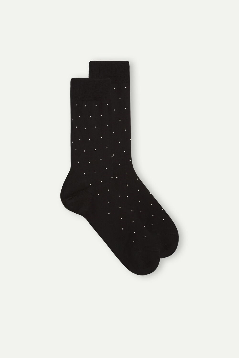 Intimissimi Men’s Short Socks in Patterned Lisle Cotton Black - 062j - Black Dot Print | 0126LVSYU