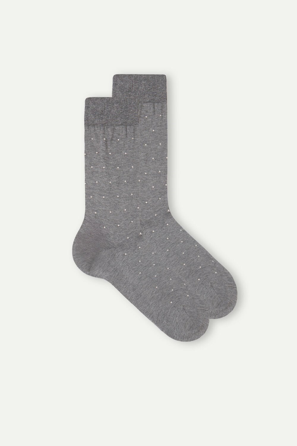 Intimissimi Men’s Short Socks in Patterned Lisle Cotton Grey - 063j - Graphite Grey Heather Dot Print | 2971OGQJD