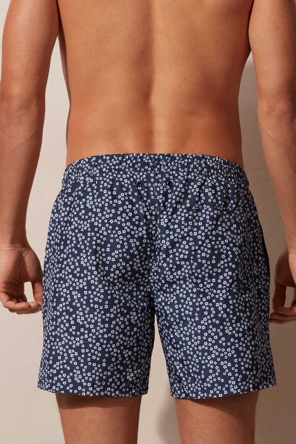 Intimissimi Micro Flower Print Swim Trunks Blue - 271j - Intense Blue Microflower Print | 7260BUJLY