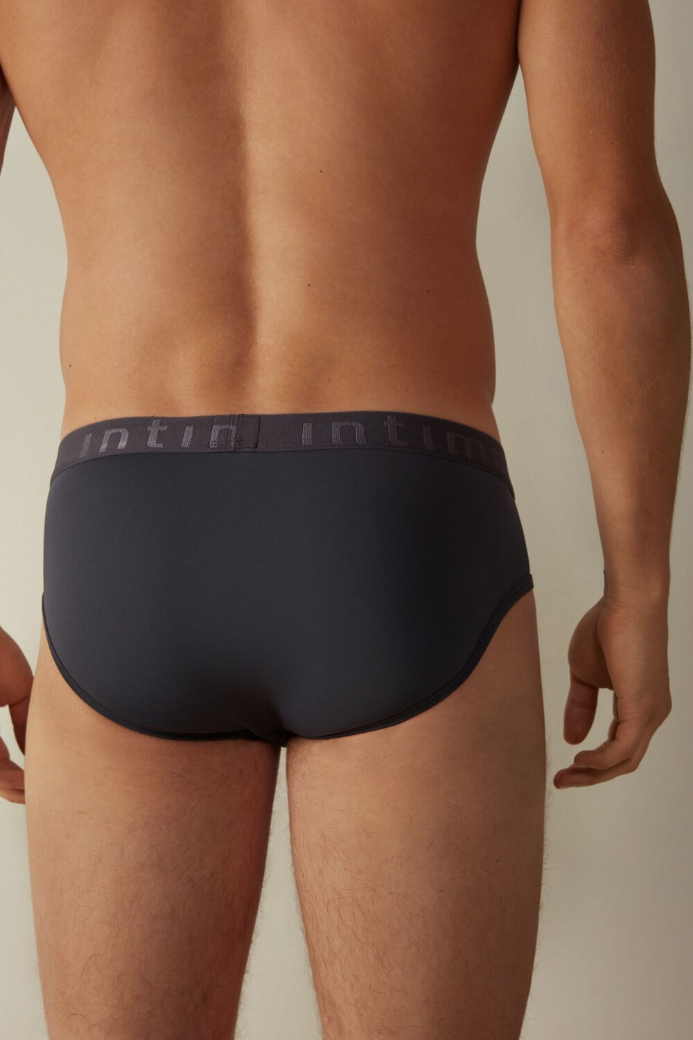 Intimissimi Microfiber Briefs with Logo Detail Grey - 9963 - Soot Grey | 1053EFWBK