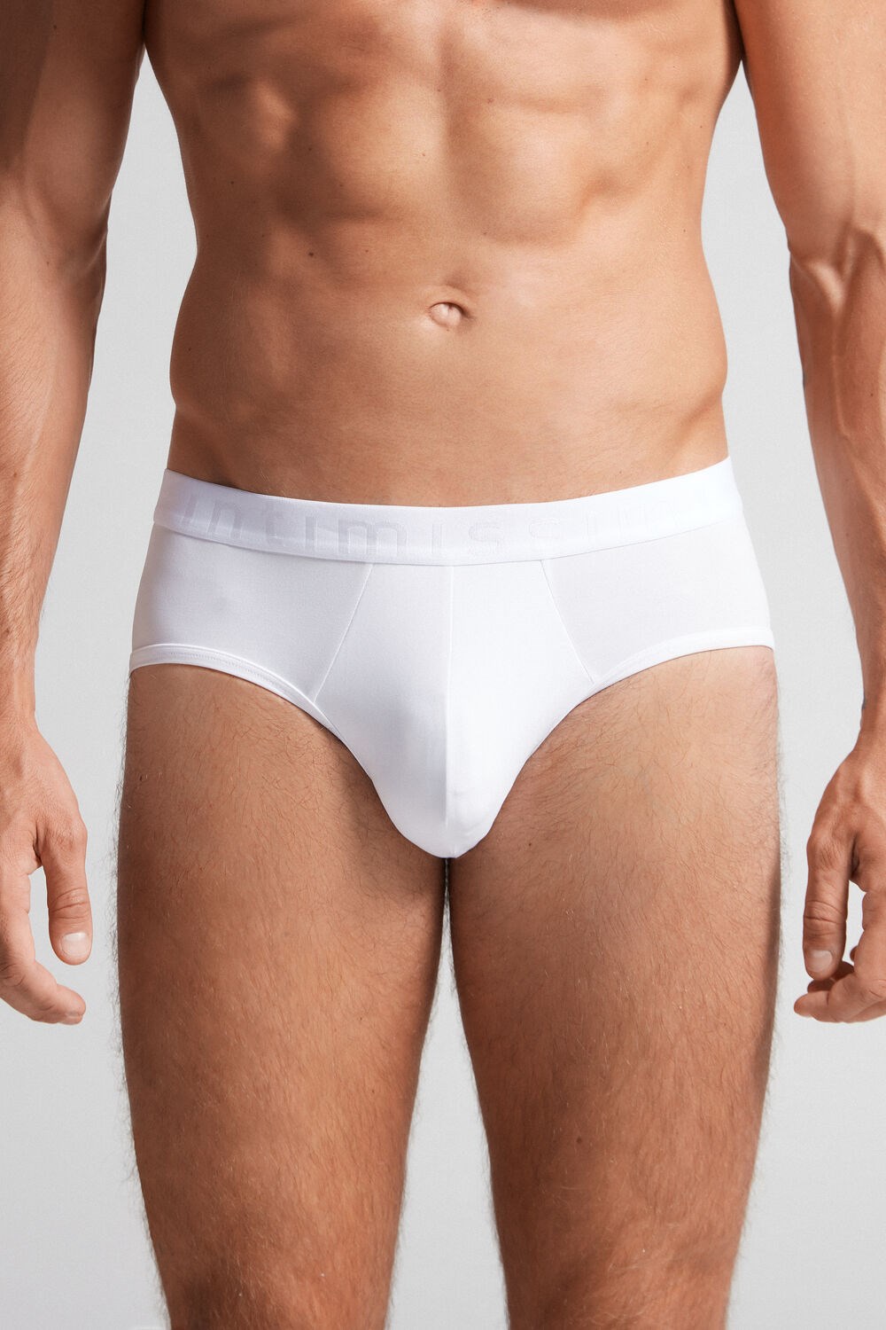 Intimissimi Microfiber Briefs with Logo Detail White - 001 - White | 6459SOWRM