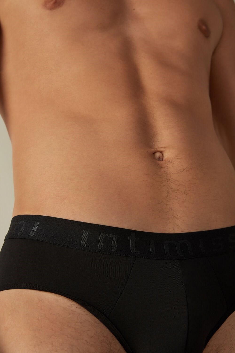 Intimissimi Microfiber Briefs with Logo Detail Black - 019 - Black | 9045GQBCY