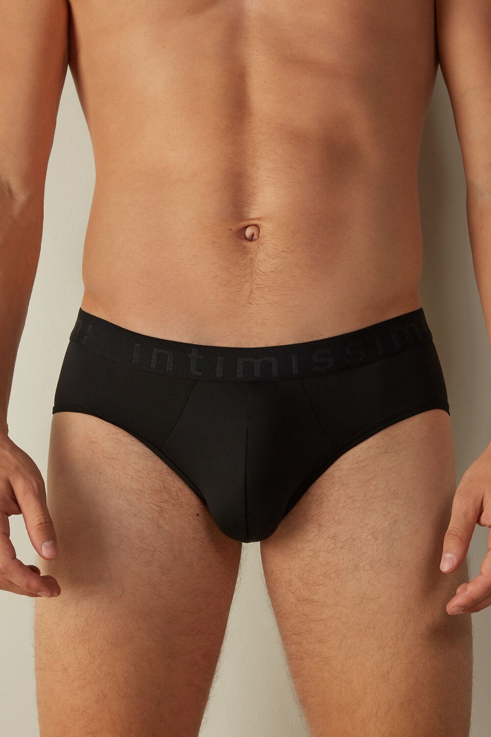 Intimissimi Microfiber Briefs with Logo Detail Black - 019 - Black | 9045GQBCY