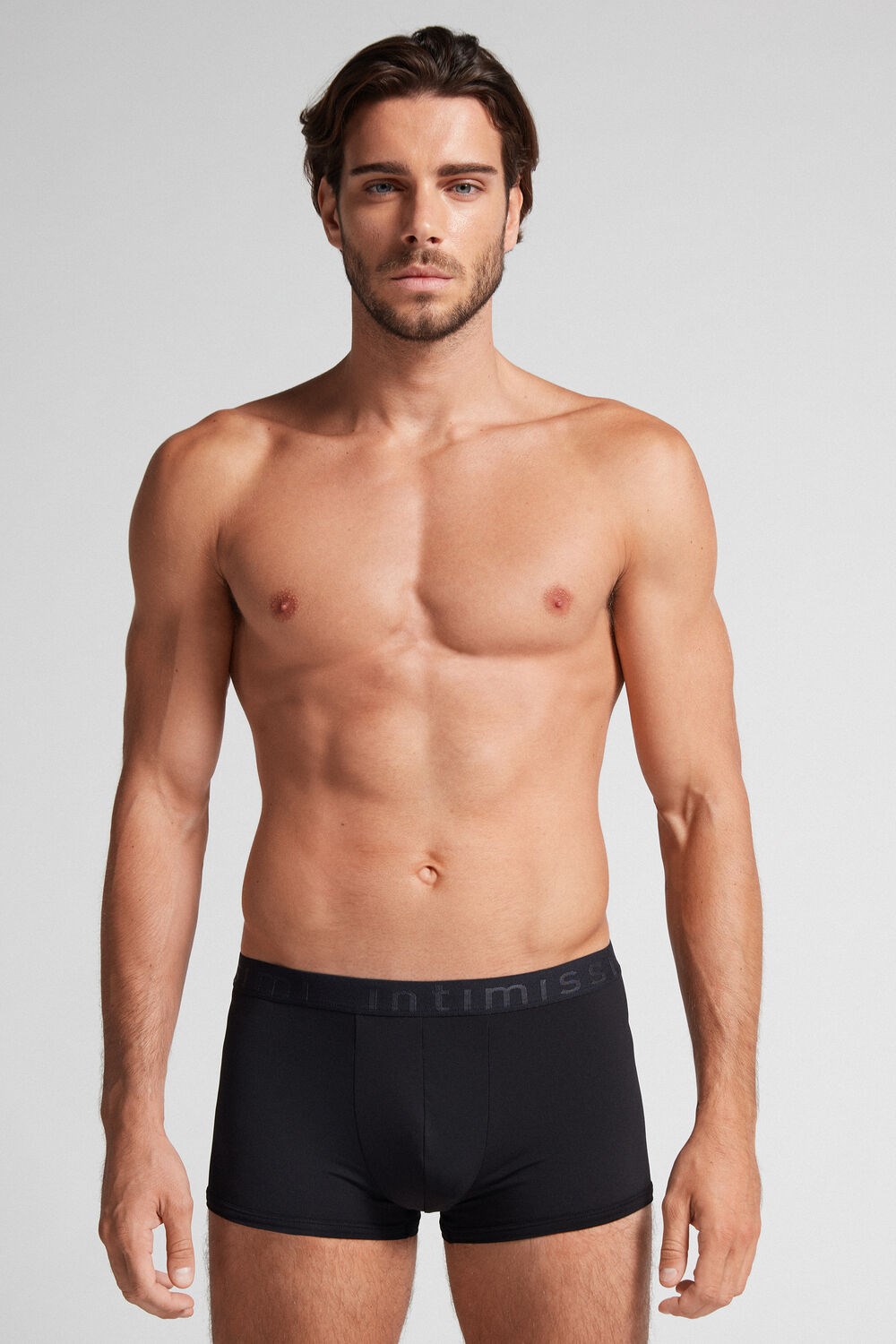 Intimissimi Microfiber Logo Boxer Shorts Black - 019 - Black | 0193YQDNR