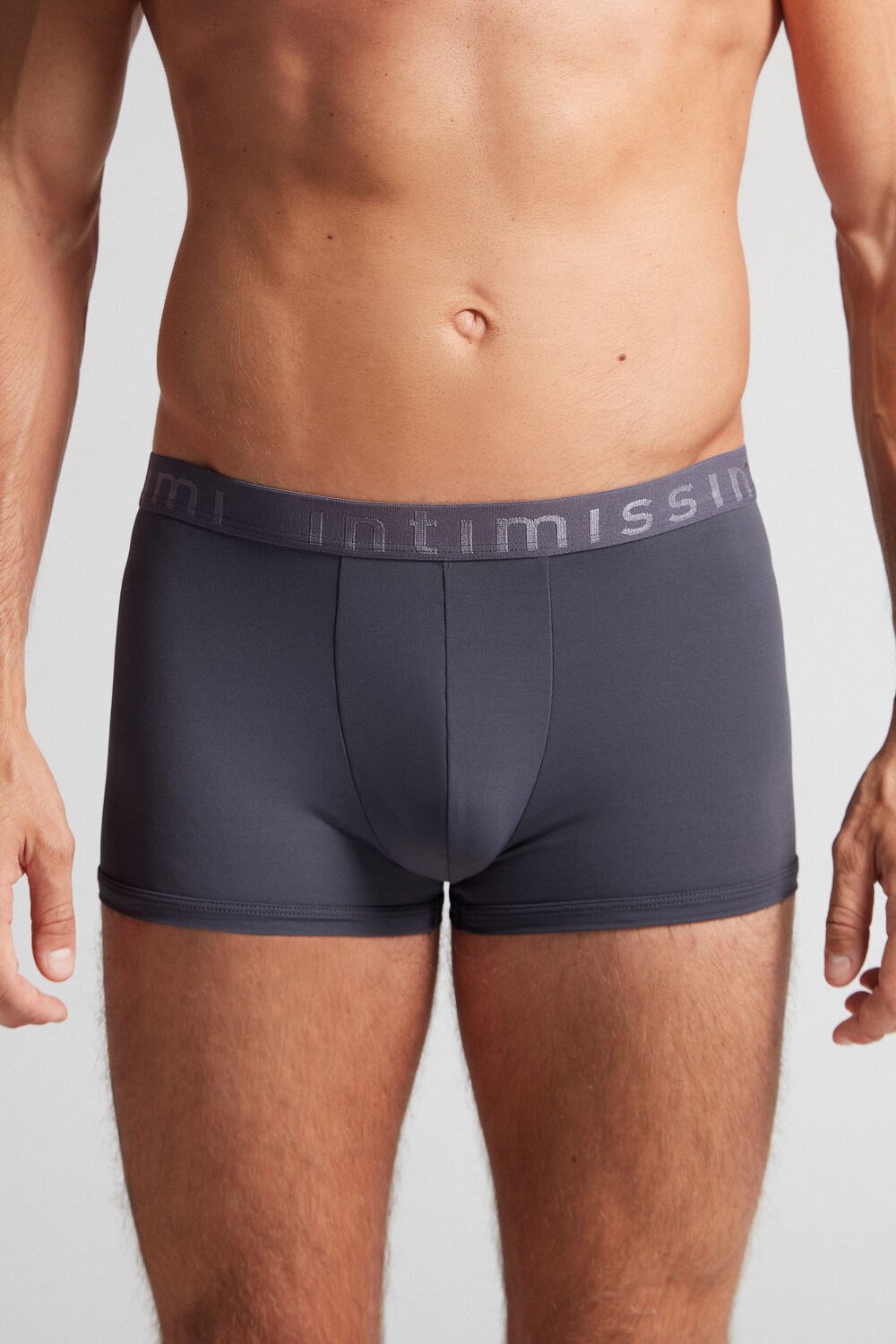 Intimissimi Microfiber Logo Boxer Shorts Grey - 9963 - Soot Grey | 1035XKBLP